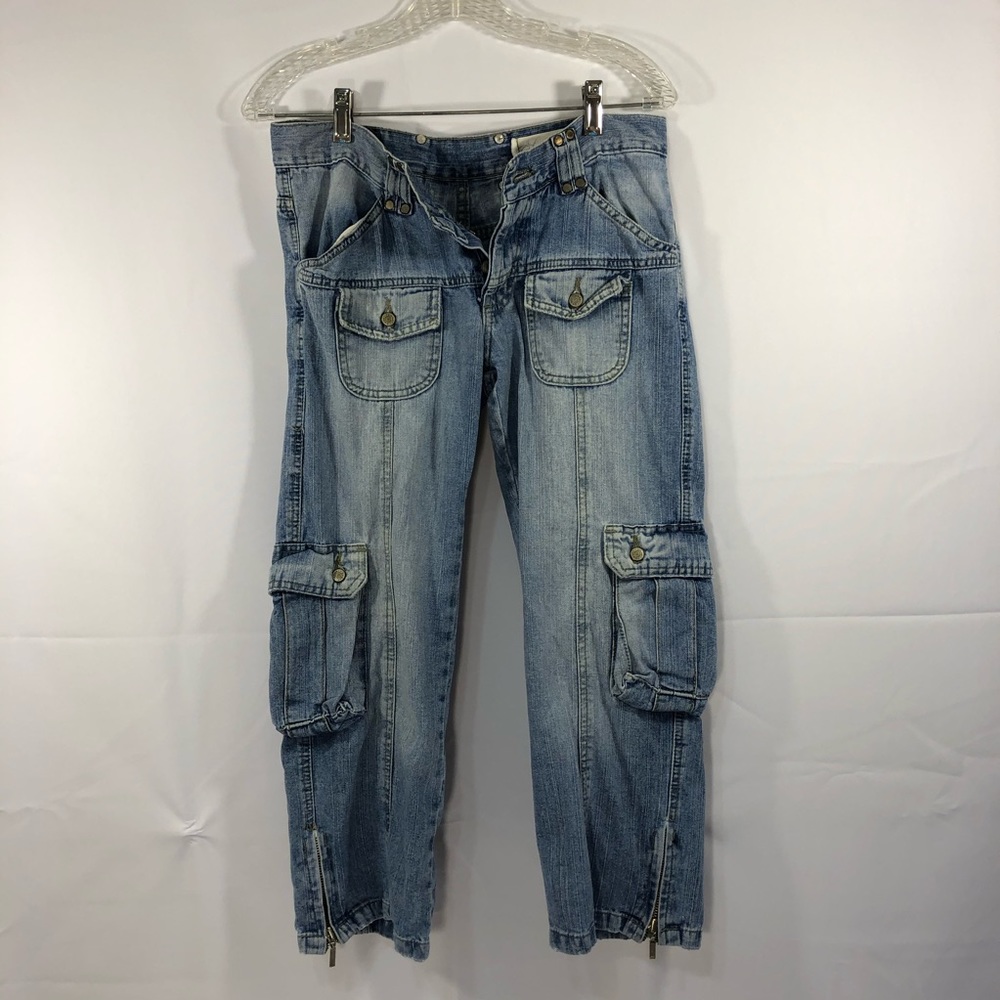 Retro Womens Sweet Jeans Capri with Button Pockets